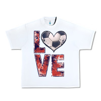 White soccer love Urban Heavy Tee - JahusDesignShop