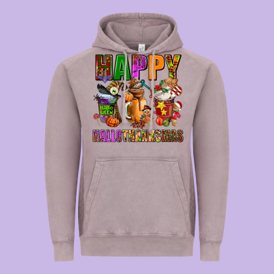Happy Hallothanksmas Vintage Hoodie Designed By Adodesignshop