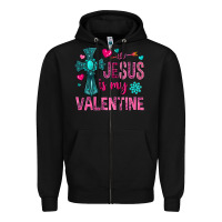 Black jesus is my valentine Zipper Hoodie - NancyCooperArtShop