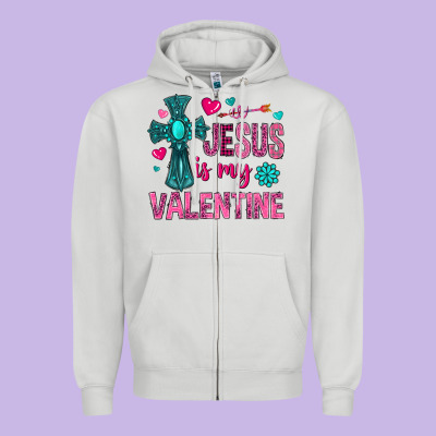Jesus Is My Valentine Zipper Hoodie Designed By Nancycooperartshop