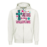 Oatmeal Heather jesus is my valentine Zipper Hoodie - NancyCooperArtShop