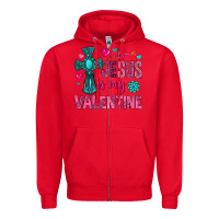 Red jesus is my valentine Zipper Hoodie - NancyCooperArtShop