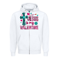 White jesus is my valentine Zipper Hoodie - NancyCooperArtShop