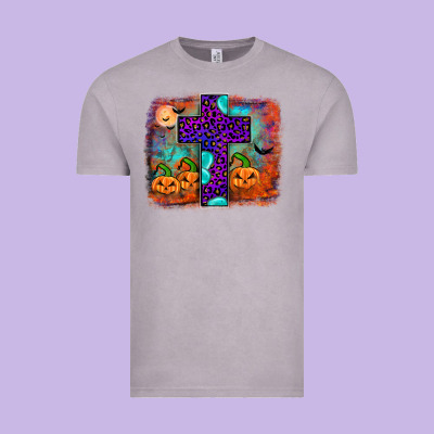 Halloween Cross Vintage Tee Designed By Jahusdesignshop
