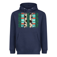 Navy leopard cowhide brush stroke Heavyweight Hoodie - Artiststas