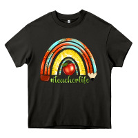 Asphalt teacher life with rainbow Heavy Core Tee - texasbilliewilder