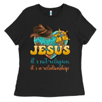 Black jesus it s not religion it s a relationship Ladies Tee - texasbilliewilder