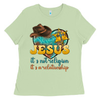 Matcha jesus it s not religion it s a relationship Ladies Tee - texasbilliewilder
