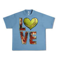 Pebble Blue softball love Urban Heavy Tee - JahusDesignShop
