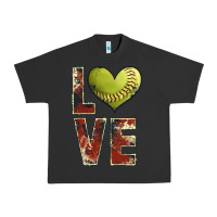 Pigment Black softball love Urban Heavy Tee - JahusDesignShop