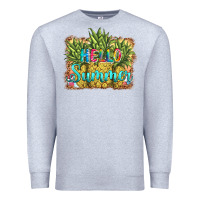 Heather Grey hello summer pineapple Premium Sweatshirt - BarkalooDesign