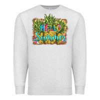 Oatmeal Heather hello summer pineapple Premium Sweatshirt - BarkalooDesign