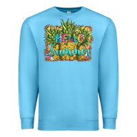 Ocean Blue hello summer pineapple Premium Sweatshirt - BarkalooDesign