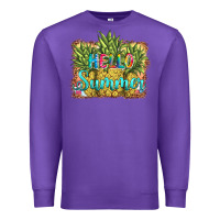 Purple hello summer pineapple Premium Sweatshirt - BarkalooDesign