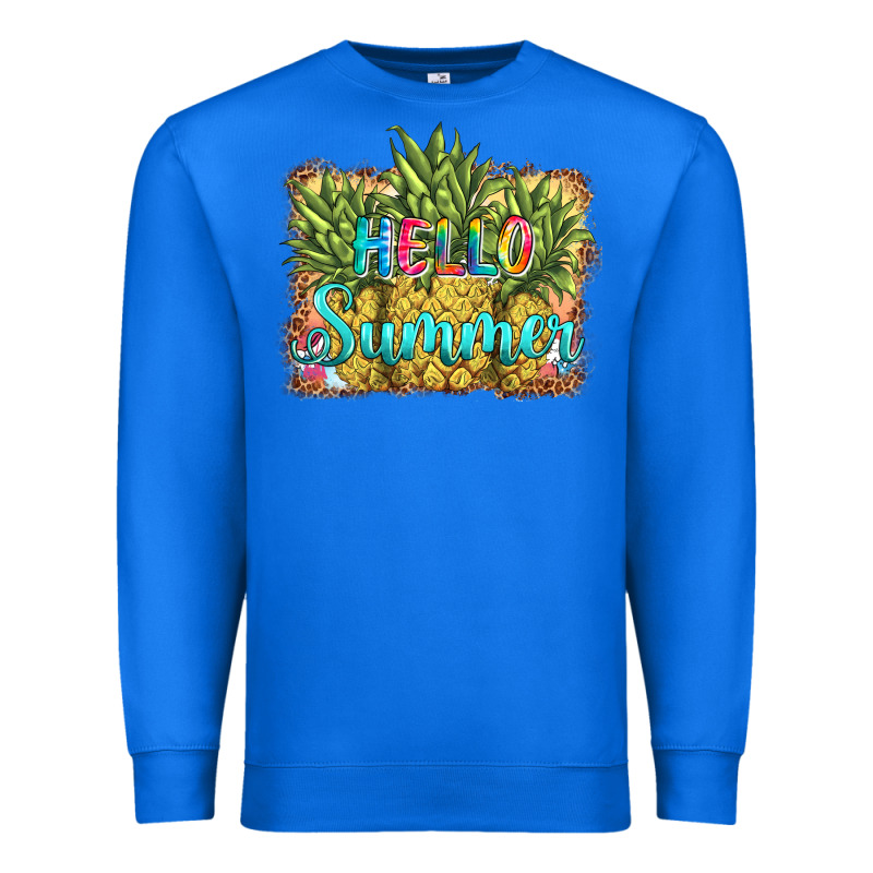 Hello Summer Pineapple Premium Sweatshirt by BarkalooDesign | Teevron