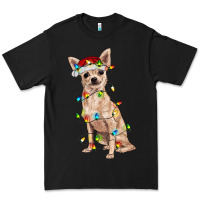 Black Chihuahua with christmas lights Premium Tee - RanaPortraitStore