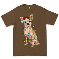 Cacao Chihuahua with christmas lights Premium Tee - RanaPortraitStore
