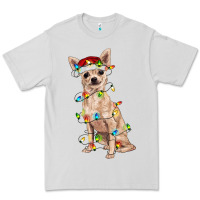 Dove Grey Chihuahua with christmas lights Premium Tee - RanaPortraitStore