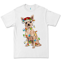 White Chihuahua with christmas lights Premium Tee - RanaPortraitStore