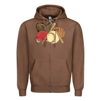 Chestnut softball Zipper Hoodie - MaliasSmallBusiness