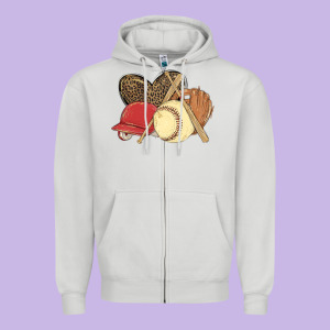 Softball Zipper Hoodie Designed By Maliassmallbusiness