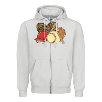 Dove Grey softball Zipper Hoodie - MaliasSmallBusiness