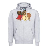 Heather Grey softball Zipper Hoodie - MaliasSmallBusiness