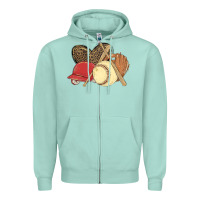 Seafoam softball Zipper Hoodie - MaliasSmallBusiness