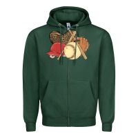 Sports Green softball Zipper Hoodie - MaliasSmallBusiness