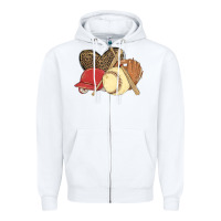 White softball Zipper Hoodie - MaliasSmallBusiness