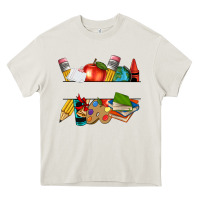 Cream teacher name frame custom Heavy Core Tee - texasbilliewilder