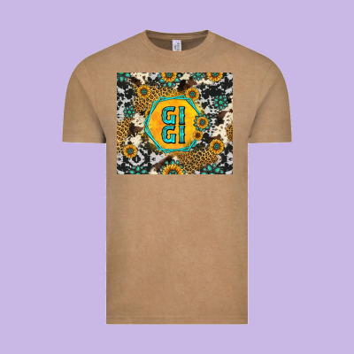 Gigi Sunflower Turquoise Vintage Tee Designed By Jasminsmagicworld