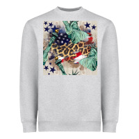 Heather Grey statue of liberty leopard Heavyweight Sweatshirt - BundleAndBundleShop