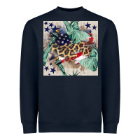 Navy statue of liberty leopard Heavyweight Sweatshirt - BundleAndBundleShop