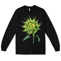 Black sun fill green green sunflower Long Sleeve Tee - LillyAllenDesigns