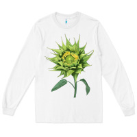 White sun fill green green sunflower Long Sleeve Tee - LillyAllenDesigns