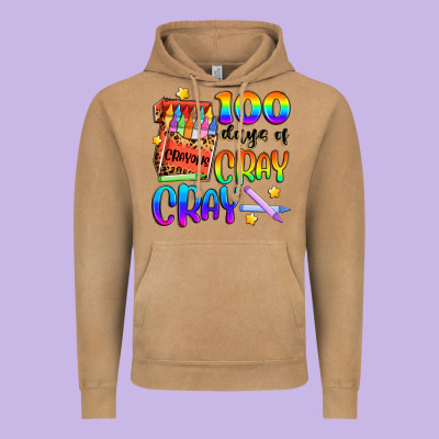 100 Days Of Cray Cray Vintage Hoodie Designed By Artiststas