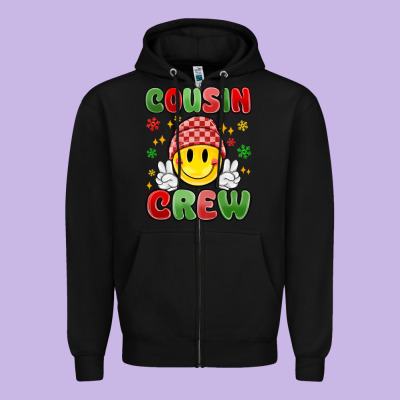 Cousin Crew Zipper Hoodie Designed By Maliassmallbusiness