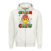 Oatmeal Heather cousin crew Zipper Hoodie - MaliasSmallBusiness