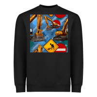 Black excavator seamless pattern Heavyweight Sweatshirt - BundleAndBundleShop