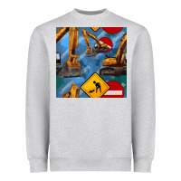 Heather Grey excavator seamless pattern Heavyweight Sweatshirt - BundleAndBundleShop