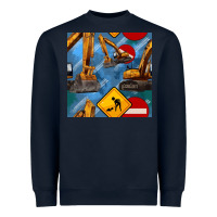Navy excavator seamless pattern Heavyweight Sweatshirt - BundleAndBundleShop
