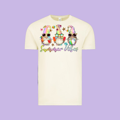 Summer Vibes Gnomes Vintage Tee Designed By Artiststas