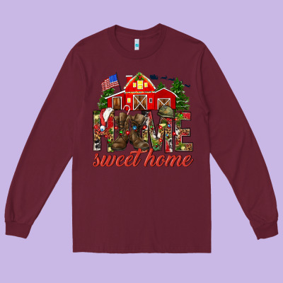 Army Christmas Home Sweet Home Long Sleeve Tee Designed By Nancycooperartshop