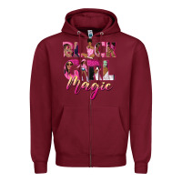 Burgundy black girl magic Zipper Hoodie - NancyCooperArtShop