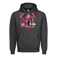 Charcoal Heather black girl magic Zipper Hoodie - NancyCooperArtShop