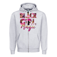 Heather Grey black girl magic Zipper Hoodie - NancyCooperArtShop