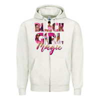 Oatmeal Heather black girl magic Zipper Hoodie - NancyCooperArtShop