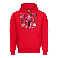 Red black girl magic Zipper Hoodie - NancyCooperArtShop
