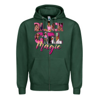 Sports Green black girl magic Zipper Hoodie - NancyCooperArtShop